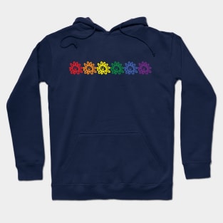 Six Daisy Smiley Faces Pride Rainbow Color Hoodie